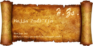 Hejja Zsófia névjegykártya